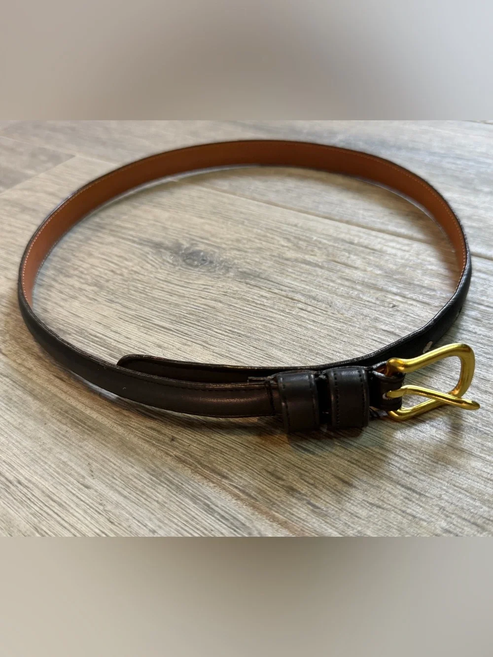 Coach Vintage 2801 Black Skinny Leather Belt Women's Y2K Brass Buckle Size 28